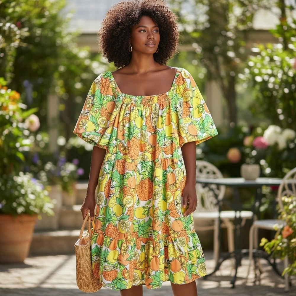 NWT Peyton & Parker Citrus Print Peasant Dress XL 🍋 Mommy & Me Collection